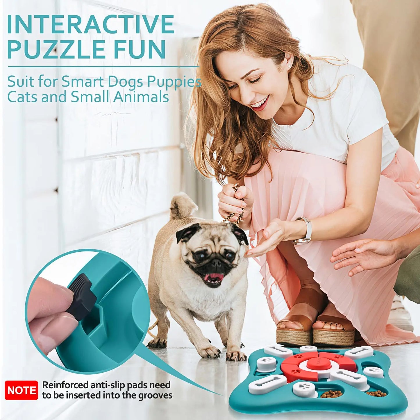 Dog Puzzle Toys, Treat Dispensing Dog Enrichment Toys for IQ Training and Brain Stimulation Interactive Mentally Stimulating