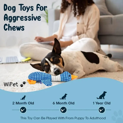 Calming Duck  Toy for Dogs. Tough Bite Resistant Chew Toy Soft Stuffed Interactive Squeaky.