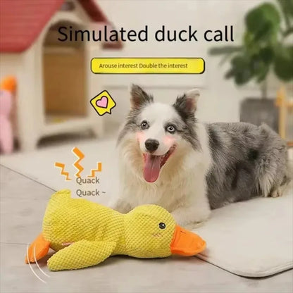 Calming Duck  Toy for Dogs. Tough Bite Resistant Chew Toy Soft Stuffed Interactive Squeaky.