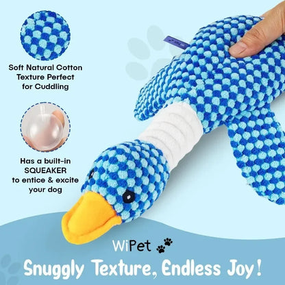 Calming Duck  Toy for Dogs. Tough Bite Resistant Chew Toy Soft Stuffed Interactive Squeaky.