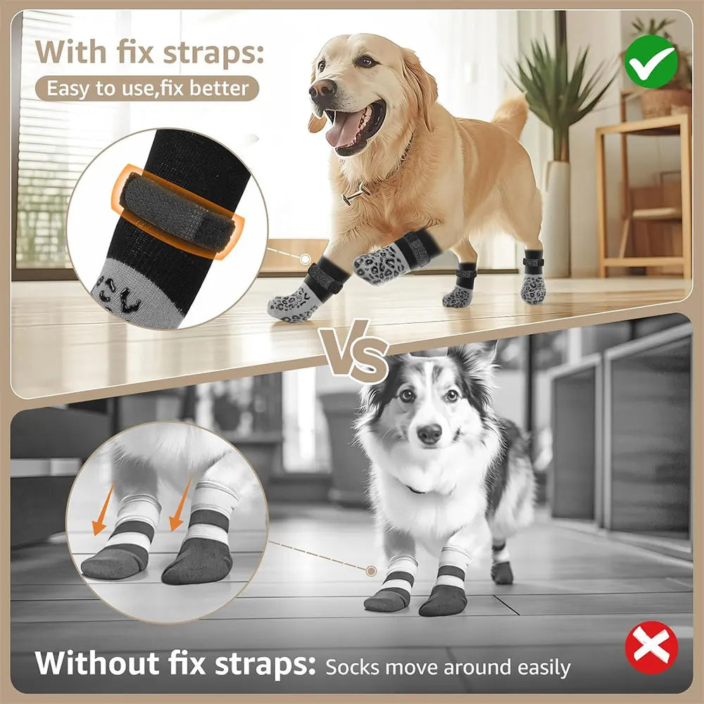 Anti-Slip Dog Socks with Velcro Straps