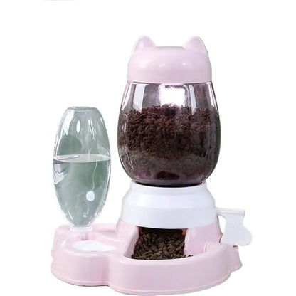 Cat bowl automatic feeder Automatic Dog Feeder Dog Cat Food Bowl With Water Fountain Large Capacity Pet Food Storage Dispenser ﻿