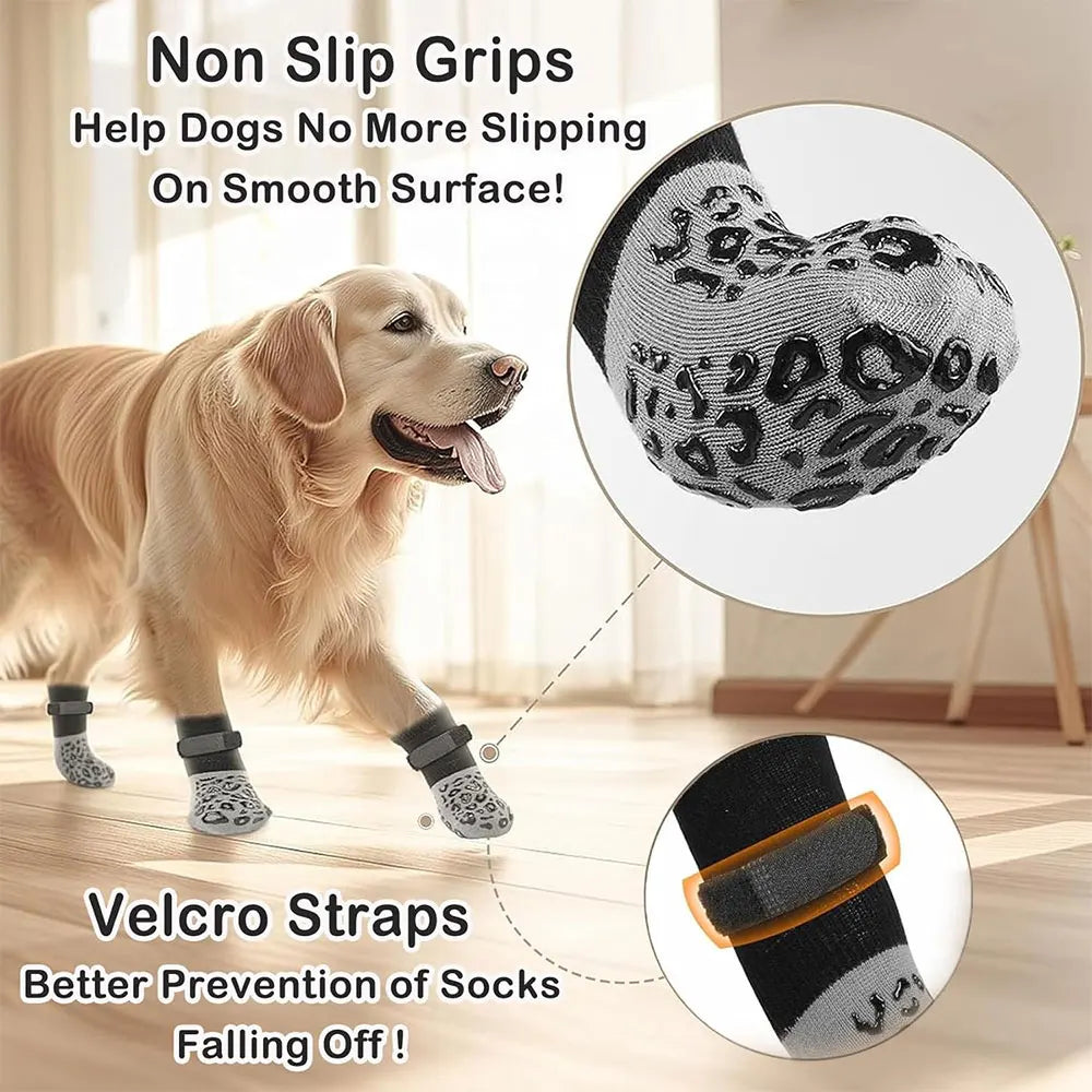 Anti-Slip Dog Socks with Velcro Straps