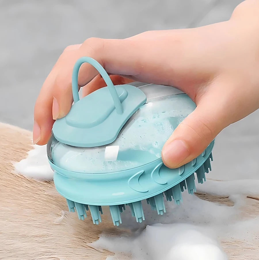 Pet Bath Brush 2-in-1 Pet SPA Massage Comb Soft Silicone