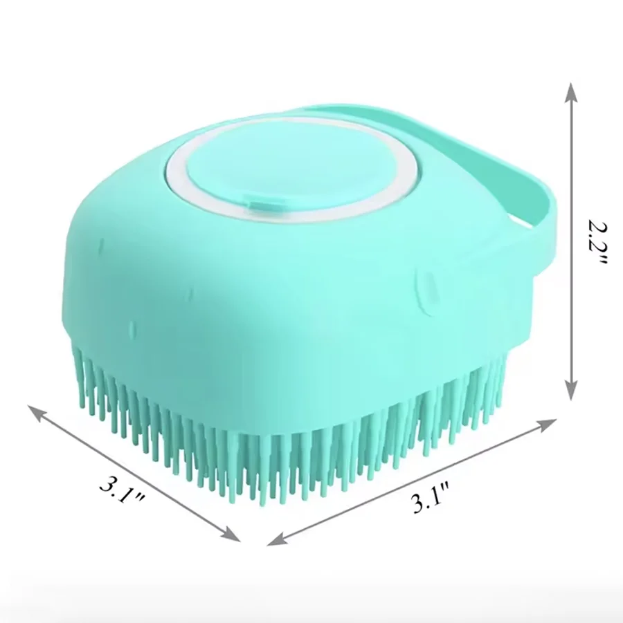 Pet Bath Brush 2-in-1 Pet SPA Massage Comb Soft Silicone
