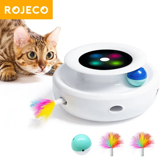 Cat Teaser Toy With Interactive Feather Ball