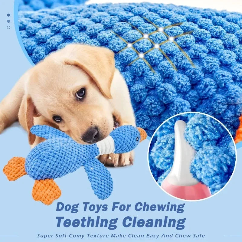 Calming Duck  Toy for Dogs. Tough Bite Resistant Chew Toy Soft Stuffed Interactive Squeaky.