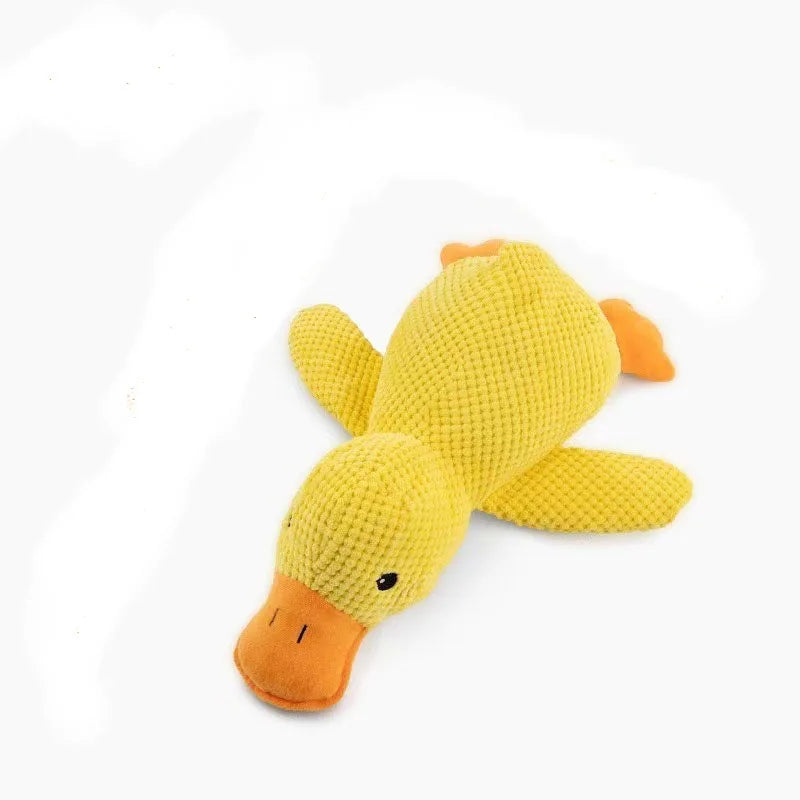 Calming Duck  Toy for Dogs. Tough Bite Resistant Chew Toy Soft Stuffed Interactive Squeaky.