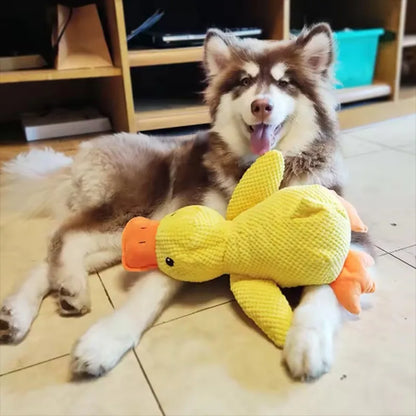 Calming Duck  Toy for Dogs. Tough Bite Resistant Chew Toy Soft Stuffed Interactive Squeaky.