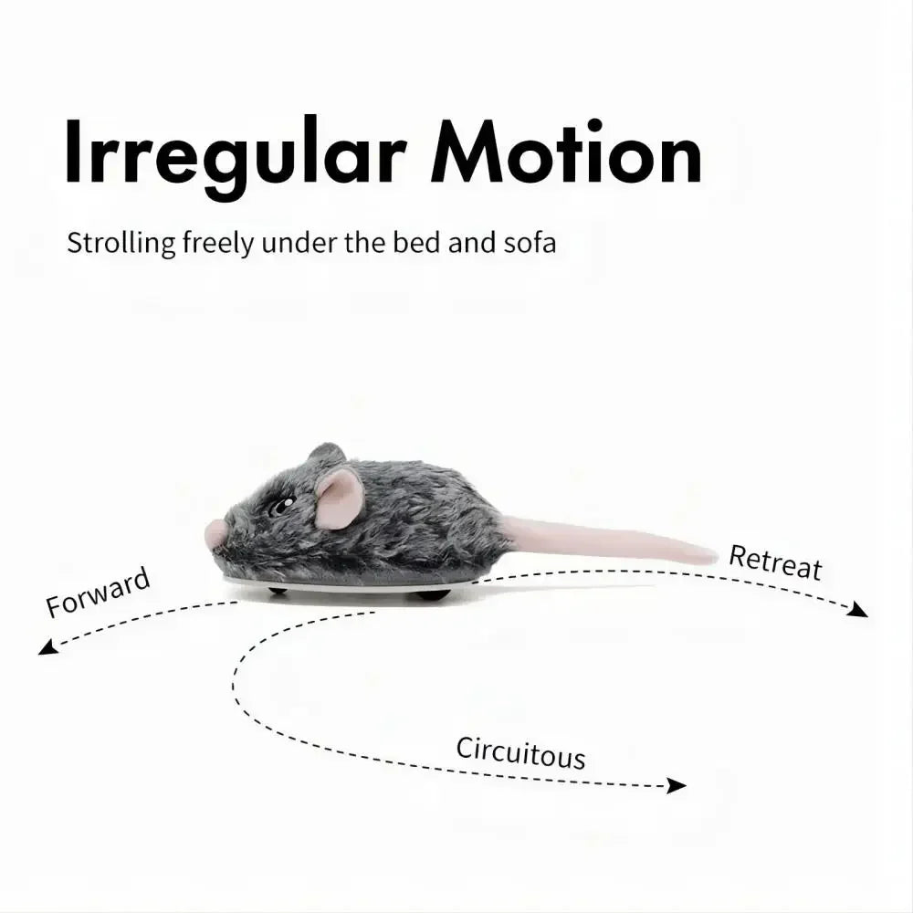 Rechargeable Motion Mouse Cat Toy for Kitten Mouse Sound Moving Mouse Cat Toys Interactive Cat Toy Sound Mouse Cat toy
