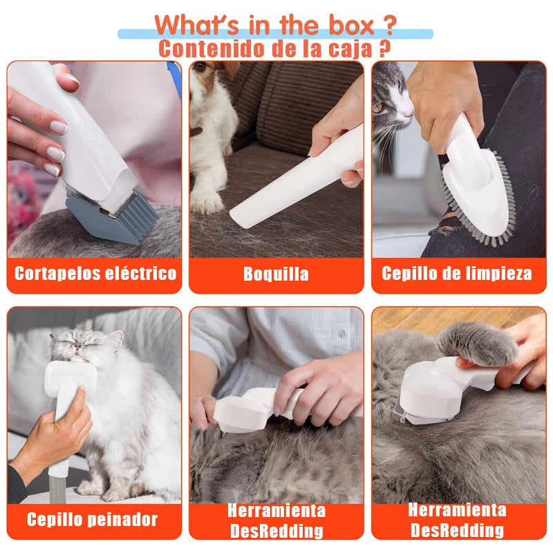 MicroData 2.5L Pet Multifunctional Grooming and Pet Vacuum Kit with Electric Push Combs and Brushes Suitable for Cats&Dogs