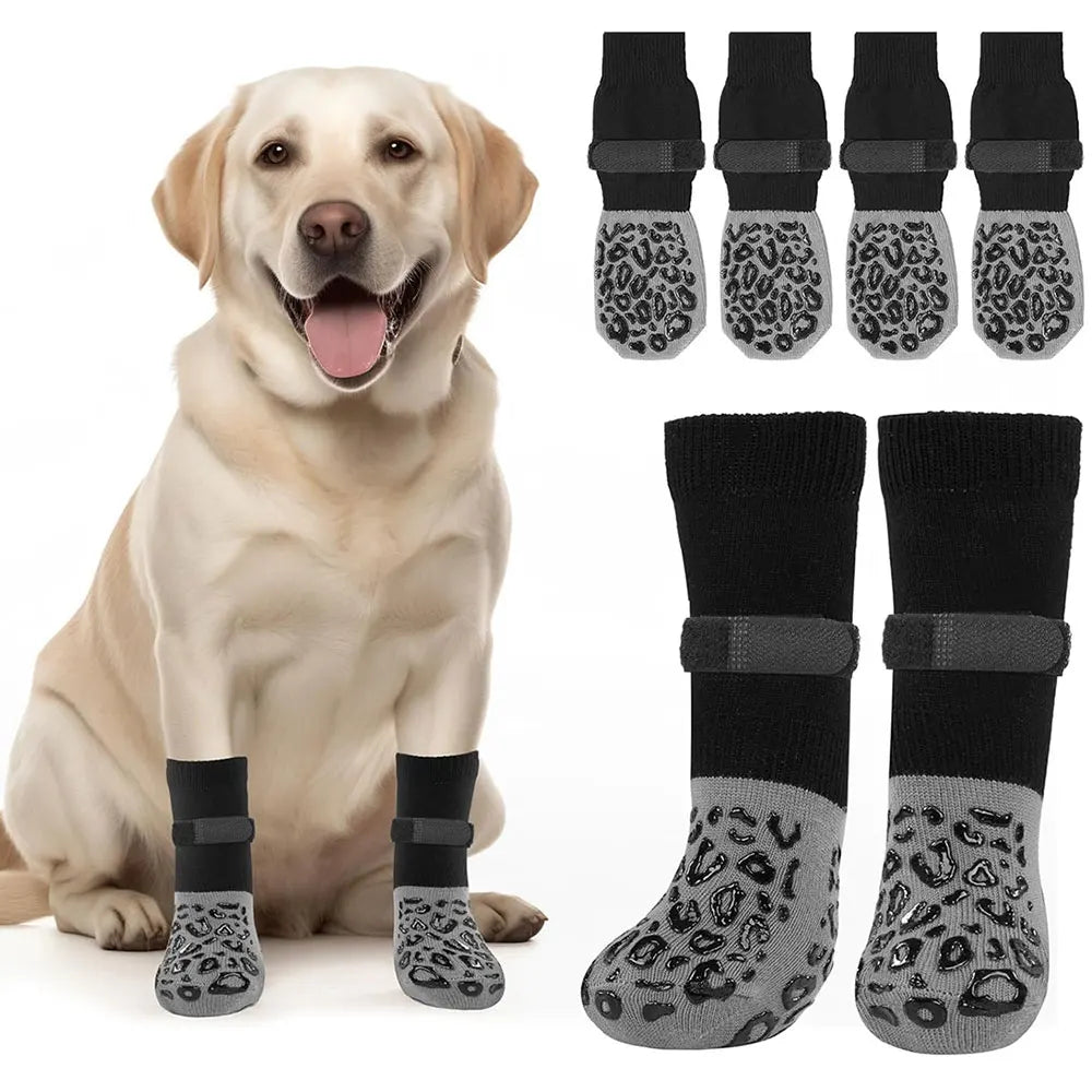 Anti-Slip Dog Socks with Velcro Straps